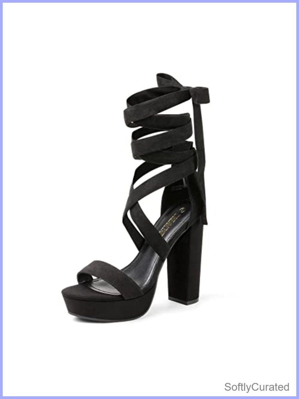Women's Platform High Heels Faux Suede Gladiator Ankle Strap Open Toe Sandals